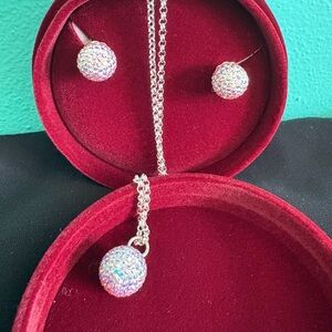 Elegant Hillberg and Berk Sparkle Ball Jewelry Set in Aurora Borealis.